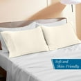 thumbnail image 2 of 800 Thread Count Egyptian Cotton 2-Piece Pillowcase Set with Envelope Closure, Queen Size (20" x 30") Ivory Solid, 2 of 4