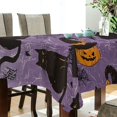 thumbnail image 5 of Yayeee Tablecloths 54" x 54" Rectangle Wrinkle Resistant Party Table Cover, Purple Halloween Black Cat, 5 of 8