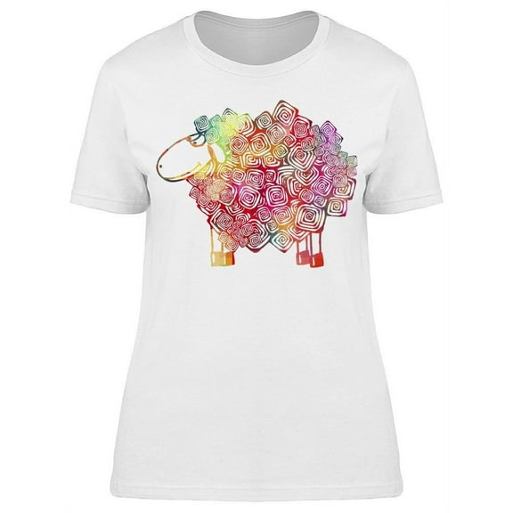 Colored Lamb Cotton Whirls T-Shirt Women -Image by Shutterstock, Female XX-Large