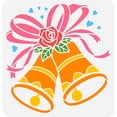 thumbnail image 2 of 1Pc Wedding Bells Reusable Painting Template Stencil 11.8x11.8inch for Painting on Wall Wood Furniture, 2 of 9