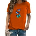 thumbnail image 3 of LowProfile Shirts for Women Plus Size Short Sleeve Casual Tops Fashion Trend Butterfly Print Round Neck Top T-Shirts, 3 of 3