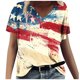 thumbnail image 2 of Fiudx Camisas para Mujer Camiseta de Manga Corta con Cuello En V Estampada para El Día de La Independencia Informal a La Moda para Mujer, 2 of 4
