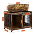 thumbnail image 6 of Fangsheng Dog Crate Furniture, Decorative Dog Kennel, Wooden Pet Furniture with Partition, Home and Indoor Use, Sliding Doors Modern Side End Table for Small/Medium Dog, 6 of 8