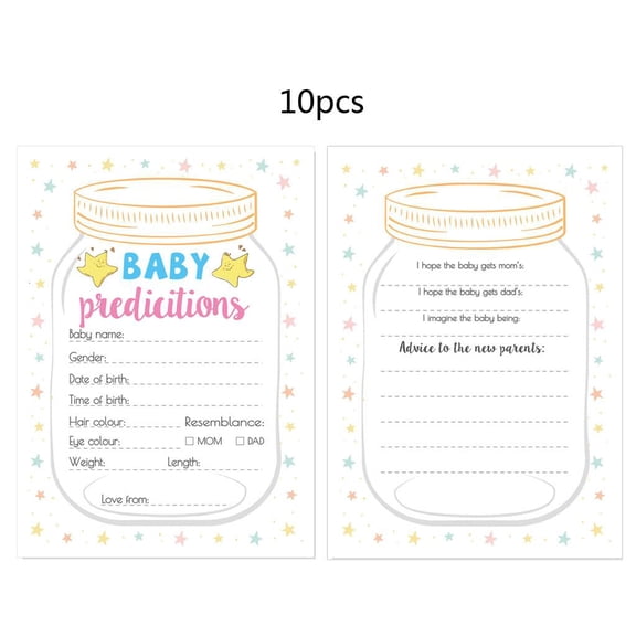 10 Pc Advice and Prediction Card for Baby Shower Game Parent Message Advice Book