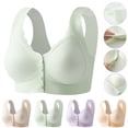 thumbnail image 3 of Npasoilc Plus Size Front Closure Bra for Women Seamless Ice Silk Wirefree Push Up Breathable Racerback Comfortable, 3 of 3