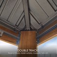 thumbnail image 5 of Kozyard Apollo 12’x20’ Hardtop Gazebo, Wooden Coated Aluminum Frame with Galvanized Steel Double Roof, Outdoor Permanent Metal Pavilion with Netting for Patio, Deck and Lawn (12ft x 20ft), 5 of 6