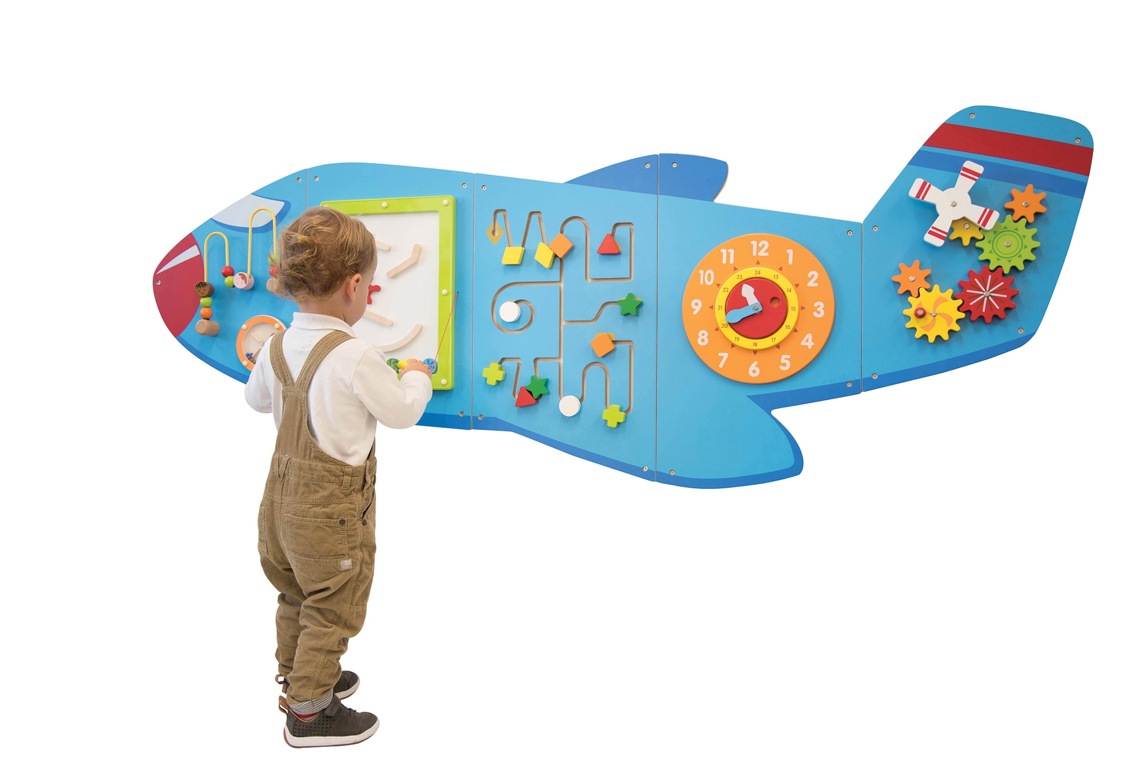 Learning advantage. Airplane kids learning.