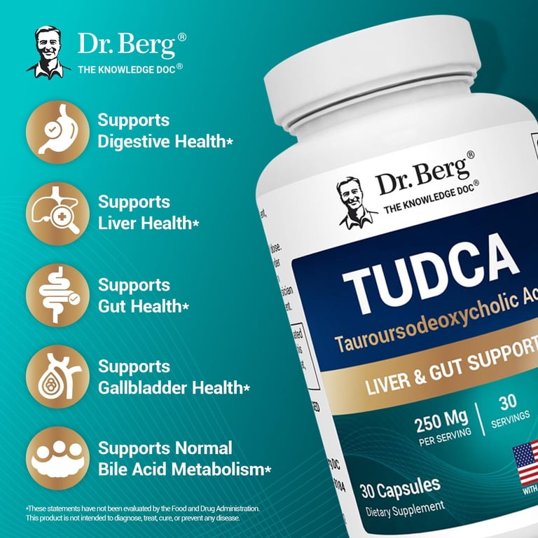 Dr. Berg TUDCA Supplement, Liver and Digestive Support, 30 Capsules