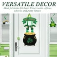 thumbnail image 3 of (1) Welcome St Patrick's Day Leprechaun Pot of Gold Hanging Sign Decoration for Home Kitchen Wall Window Front Door Indoor Farmhouse Living Room Holiday Decorative Ornament Party Favor Gift, 3 of 7