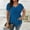 Blue, variant on ECZHAW Women's Plus Size Casual Tops V Neck Solid Color Shirts Lightweight Short Sleeve Blouses,Summer Tops for Women 2025 Trendy,