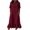 *Wine, variant on ClodeEU Women's Linen Blend V Neck Half Sleeve Dress with Ruffle Hem,Solid Color Casual Midi Dress with Pockets Army Green,Women's Plus L