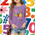 thumbnail image 2 of XEGLSBU Shirts for Girls 14/16 Stylish Kids Long Sleeve Graphic Tee Soft Casual Shirt for Girls and Boys Purple Size 5-6 Years, 2 of 4