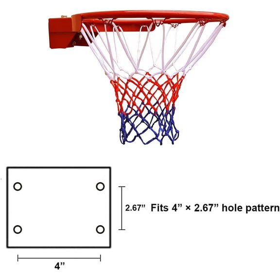 Reinforced Heavy Duty Breakaway Wall Mounted Basketball Rim, 18 inch Basketball Rim Goal Replacement for Indoor Outdoor Walls