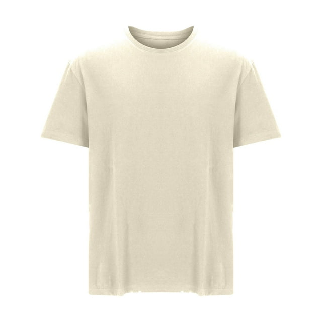 Mens Summer Casual Loose Short Sleeved Round Neck T-Shirt