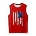 thumbnail image 3 of MIXUE Toddler Girls T-Shirts & Tank Tops Summer Fourth Of July Independence Day Flag Print Round Neck Sleeveless Loose Casual T Shirts Daily-Wear,Red,2-3 Years, 3 of 3