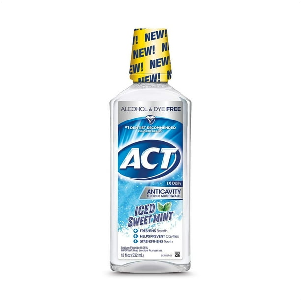 ACT Anticavity Fluoride Iced Sweet Mint Mouthwash 18.0 oz