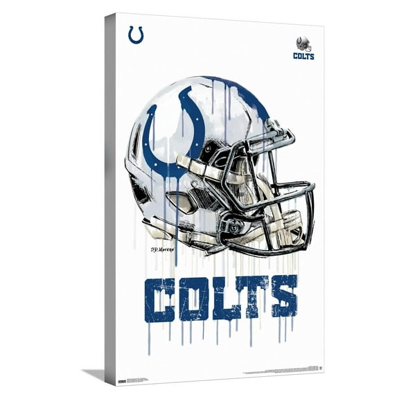 NFL Indianapolis Colts - Drip Helmet 20 Canvas Wall Poster, 14.725" x 22.375"