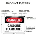 thumbnail image 2 of (2 Pack) Gasoline Flammable OSHA Danger Sign 10 Inch X 7 Inch Indoor / Outdoor Rust-Free Aluminum Metal Signs for Workplace, Workshop, and Construction Site, Made in the USA, 2 of 8