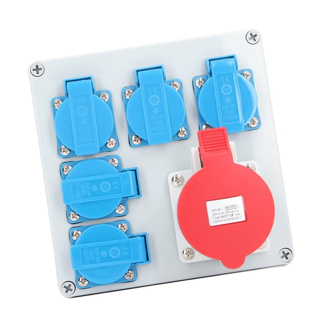 Industrial Socket Box, Portable Socket Power Distributor 5PCS 16A EU Sockets for Garden