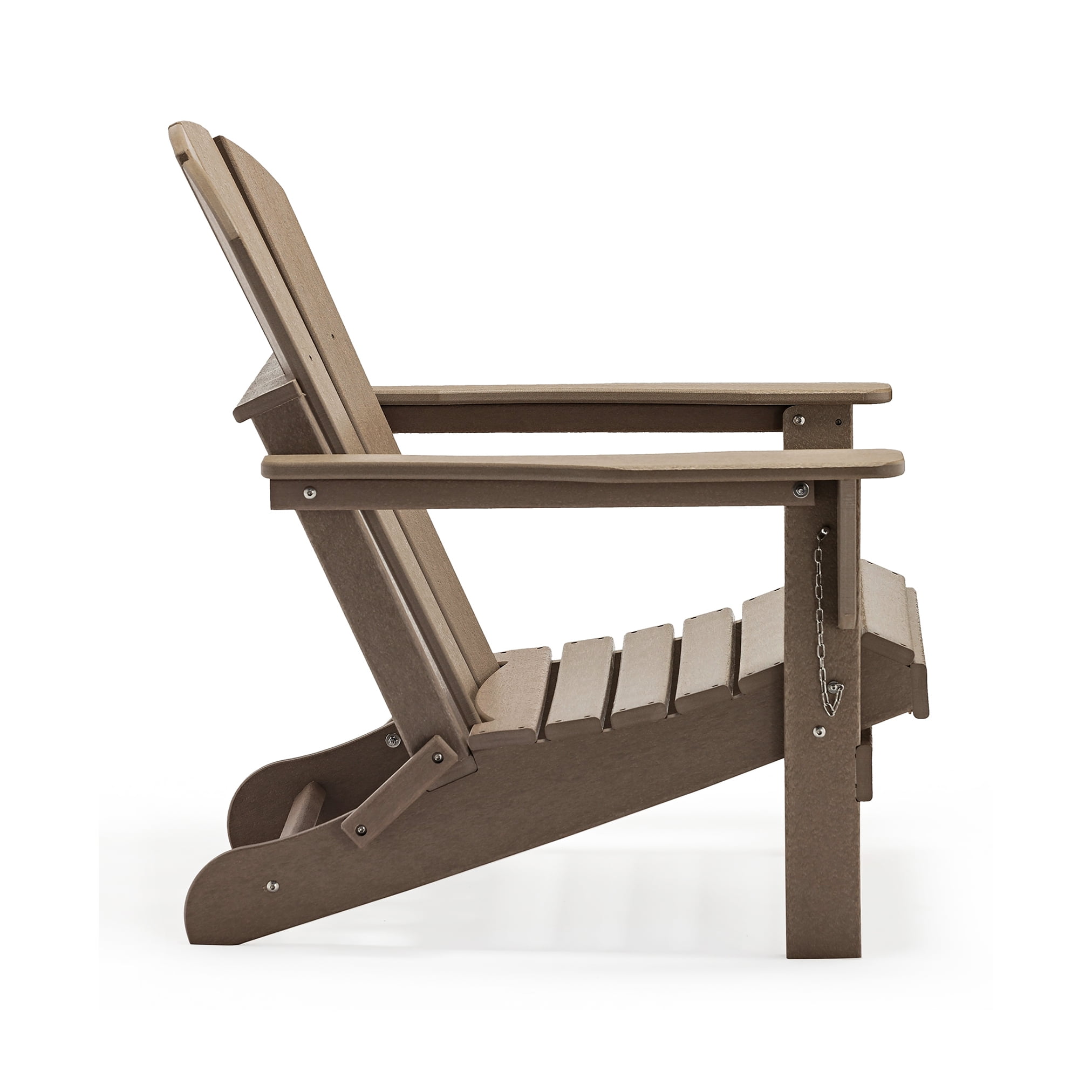 PORCHSIDE Outdoor Folding Adirondack Chair (Set of 2), Weathered Wood