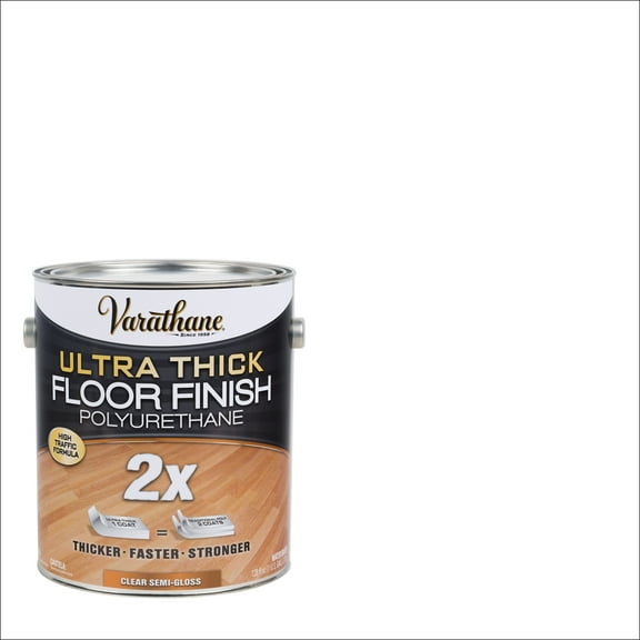Clear, Varathane Semi-Gloss 2X Ultra Thick Floor Finish Polyurethane- Gallon, 1 Pack