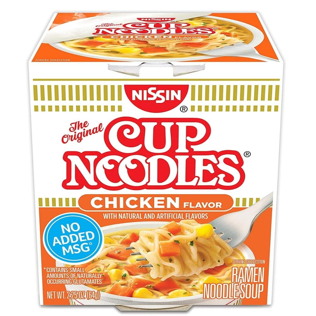Nissin Cup Noodles Ramen Noodle Soup, Chicken Flavor, 2.25 Ounce (Pack of 12)
