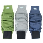 Paw Legend Washable Dog Belly Wrap Diapers for Male Dog (3 Pack,Army,Grey,Navy,x-Large)