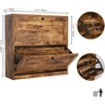 thumbnail image 2 of VOWNER Freestanding Shoe Cabinet with 2 Flip Drawers, Adjustable Shelf & Anti-Tipping Device for Entryway, Hallway, Living Room (Rustic Brown), 2 of 7
