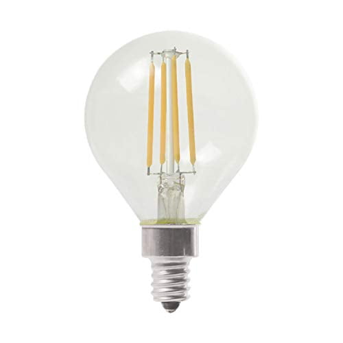 Ge Lighting 2 Clear Finish Light Bulb Dimmable Led Daylight Decorative G16 5 Globe 3 5 25 Watt Replacement 250 Lumen Candelabra Base 2 Pack 2 Walmart Com