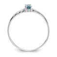 thumbnail image 2 of 10k White Gold Blue Topaz Birthstone Ring December Gemstone, 2 of 10