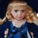 thumbnail image 3 of Muñeca de porcelana de 30 cm con soporte para adultos, color blanco Azul oscuro, 3 of 5