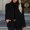 Black, variant on Women's Stand Collar Vertical Rib Fuzzy Zip Up Jacket, Long Sleeve Soft Plush Sherpa Coat with Side Pockets for Fall Winter Daily Casual Layering