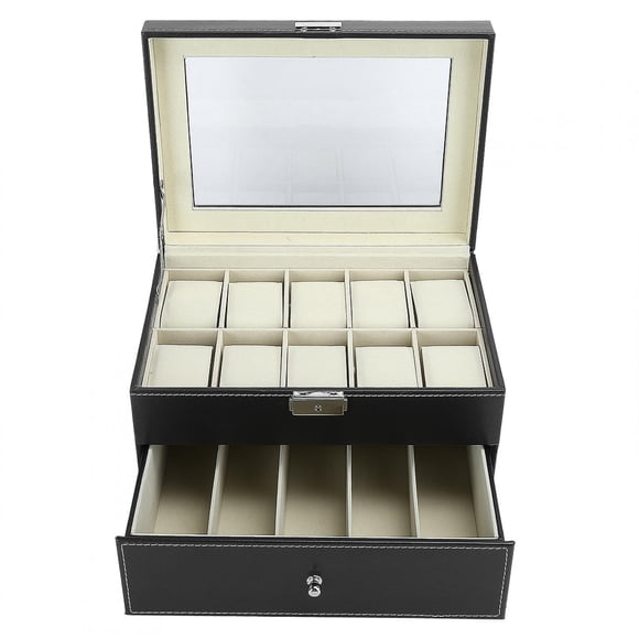 Watch Storage Box,Double Layer Watch Box Watch Glasses Box Watch Box Unbeatable Value