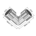 thumbnail image 2 of Unique Bargains Pipe Fitting Elbow G1/2 Male Thread 2 Way L Shape Hose Connector Adapter Nickel-Plated Copper, 2 of 5