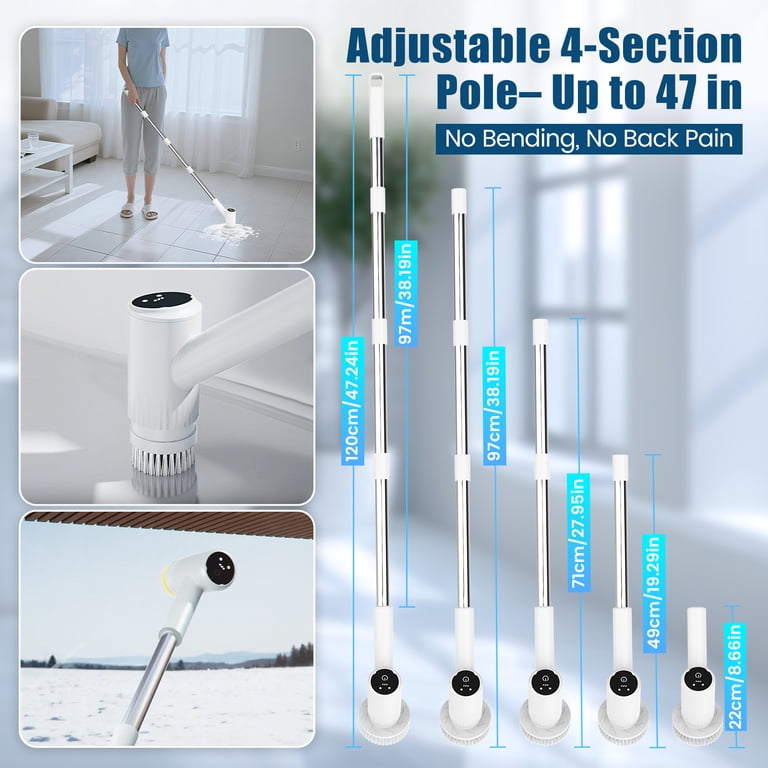 Airrobo BC200 Cordless Electric Spin Scrubber with Extension Handle photo 2