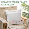 thumbnail image 5 of Reading Pillow 20X20 In, White Decorative Pillow, Pom Pom, Boho Pillow, Throw PillowwithInsert, Accent Pillow, Pillow Decor, Bedding Furnishings, 1 Pc, 5 of 5