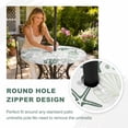 thumbnail image 5 of Round Outdoor Tablecloth with Umbrella Hole and Zipper, Sage Green Coastal Fitted Table Cover with Elastic Edge for 45-54 Inch, Summer Beach Starfish Coral Nautical Waterproof Patio Tablecoths, 5 of 9