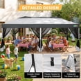 thumbnail image 5 of SANOPY 10 x 20 ft Pop up Gazebo with Ventilated Double Roof and Mosquito Net, Outdoor Patio Shelter Canopy for Patios, Backyard, Garden and Beach, Light Gray, 5 of 6