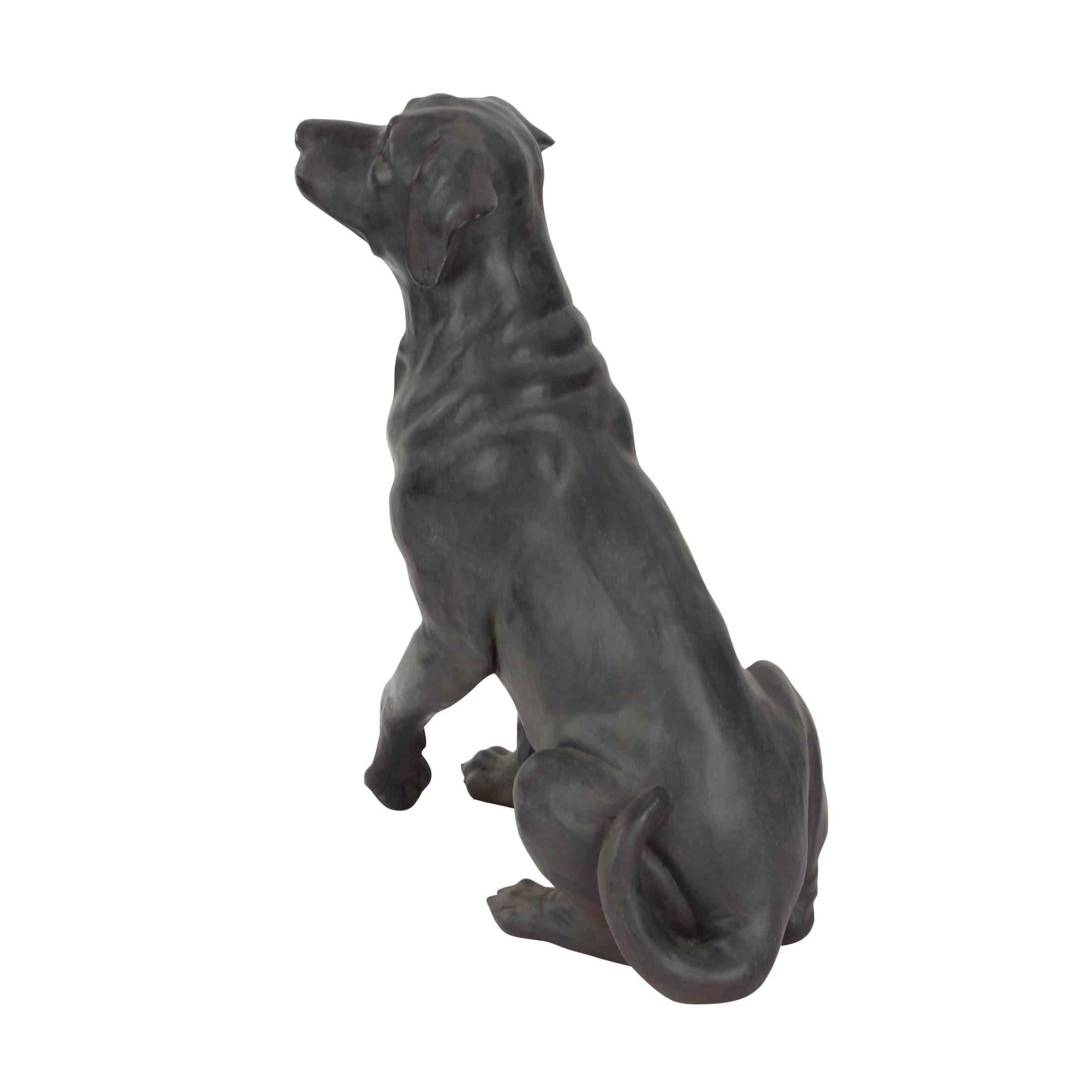 14" x 20" Brown Polystone Dog Sculpture, by DecMode