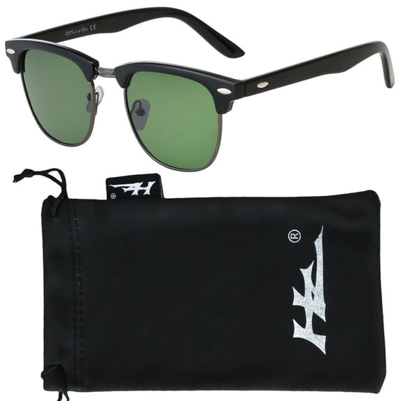 HZ Series StratMaster - Premium Polarized Sunglasses Classic Half Frame Semi-Rimless Rimmed Sunglasses