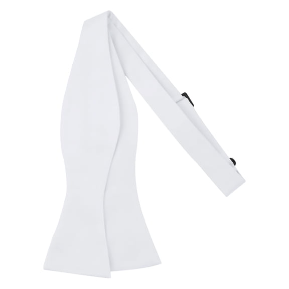 Jacob Alexander Men's Solid Color Traditional Freestyle Self-Tie Bow Tie - White