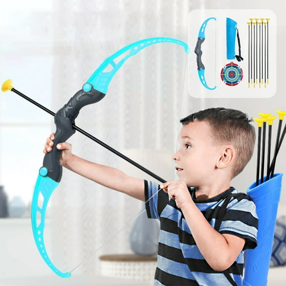 Qocolhg Kids Bow and Arrow Set, Archery Set 20 Inch Plastic Bow and Arrow,Toy Bow and Arrow for Kids 4-6 8-12, Bows Quivers Targets and 8 Arrows,Christmas Birthday Gifts for Kids Youth Boys and Girls