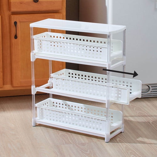 Slim Sliding Drawer Storage 3Tier