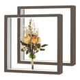 thumbnail image 1 of Marco de Flores Secas de 2 Piezas, 10 x 10 Pulgadas, Marco Flotante de Madera Acrílica Doble para Flores Secas [Café], 1 of 1