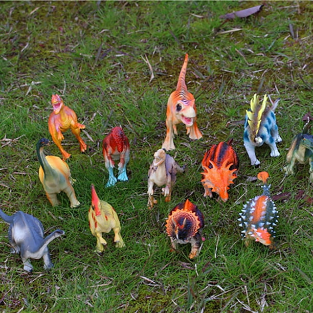 Fyydes 12pcs / set jouet en plastique souple modèle de dinosaure