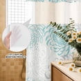 thumbnail image 3 of No Hook Shower Curtain, Aqua White Shower Curtains for Bathroom with See Through Top Window, Abstract Grey Chrysanthemum Flower Floral Waterproof & Washable Bath Curtain 60"x72", 3 of 9