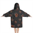 thumbnail image 2 of Black Halloween Pumpkins Blanket Hoodies for Kids 6-13YR Oversize Wearable Blanket Hoodies for Boys Girls Teens, 2 of 7
