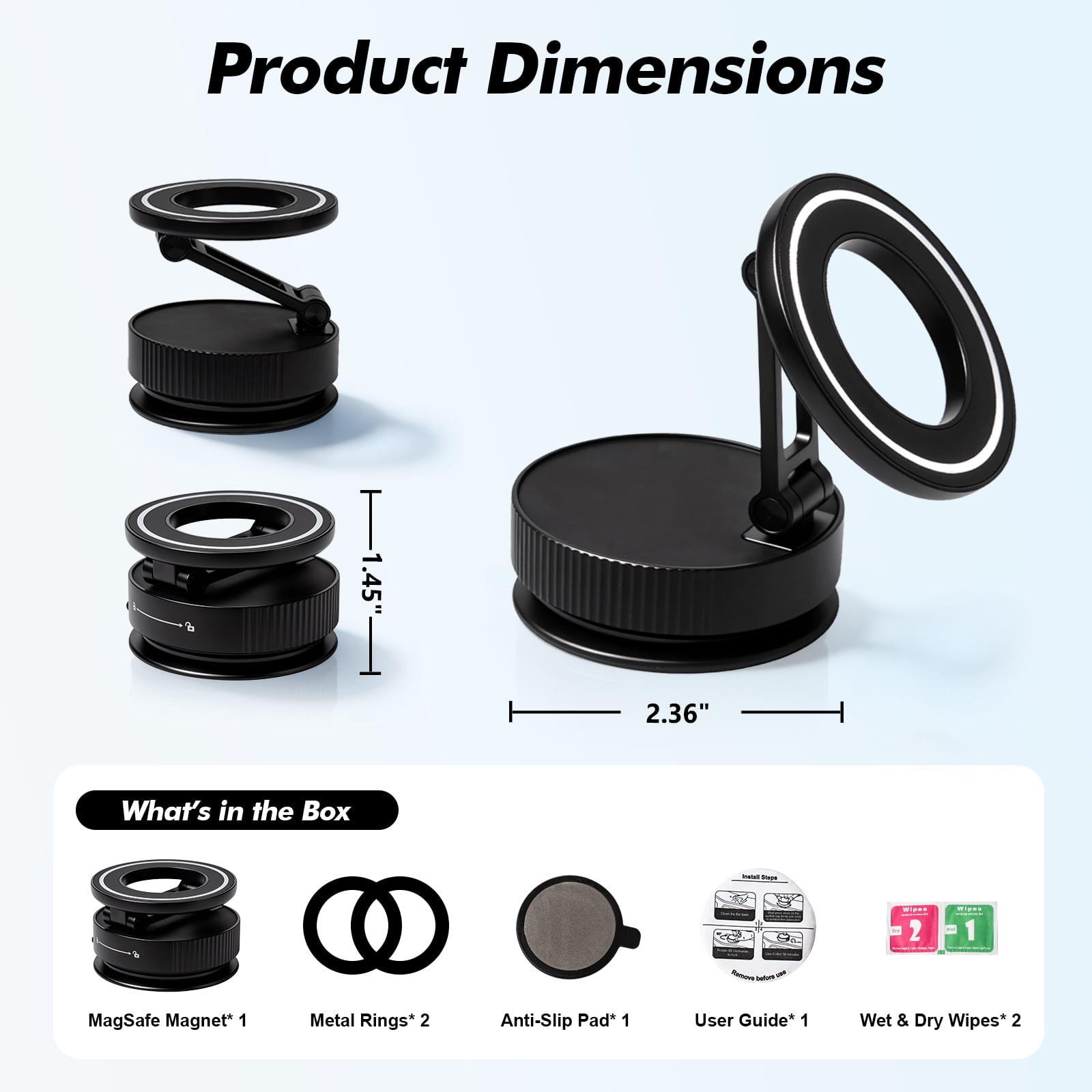 Atzeste for Magsafe Phone Holder for Car, Magnetic Car Phone Holder, 360° Adjustable, Car Mount Accessories for Jeep Truck, Compatible with iPhone 17 Pro Max 16 15 14 13 12 & Android Phones