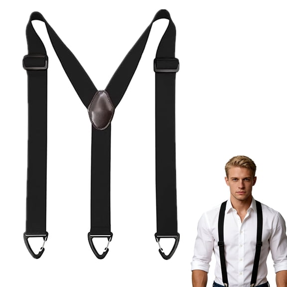 Y Belt Loop Suspenders for Unisex Under Clothing with 3 Hooks.