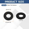thumbnail image 2 of 155Pcs M4 Nylon Flat Washers Plastic Washer 4mm ID 10mm OD 1mm Thick, Black, 2 of 6